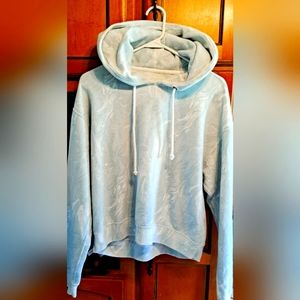 Ladies Abercrombie & Fitch Hoodie Draw String Blue White Marble Tye Dyed Size S